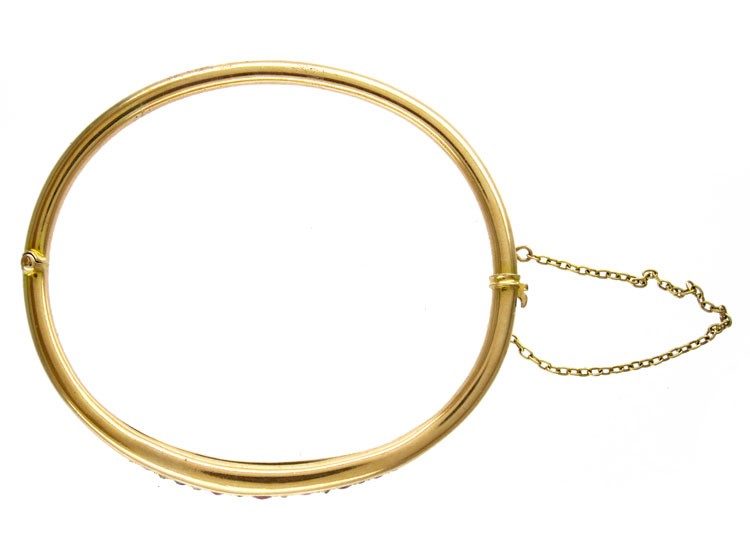 Ruby & Diamond 15ct Gold Bangle