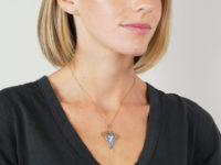 French 18ct Gold Pâte De Verre Art Nouveau Pendant