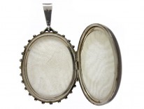 Silver Victorian Locket with 2 Colour Gold Applied Work
