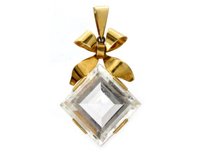 Rock Crystal Bow Pendant