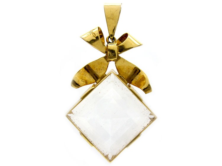 Rock Crystal Bow Pendant