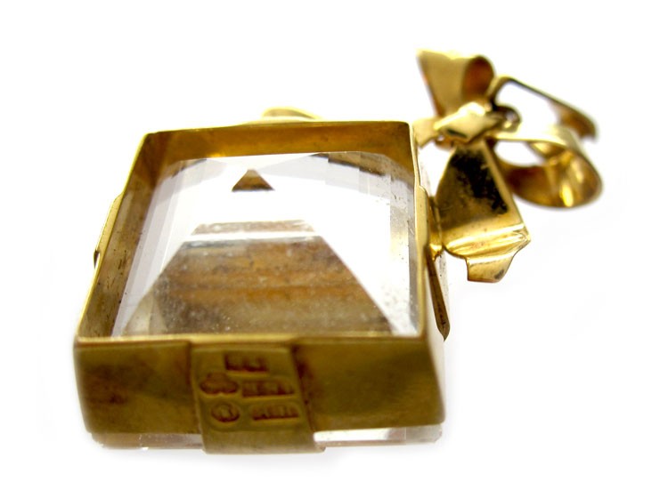 Rock Crystal Bow Pendant