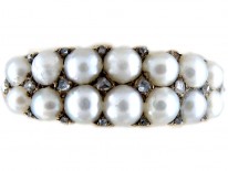 Natural Pearl & Rose Diamond Regency Ring