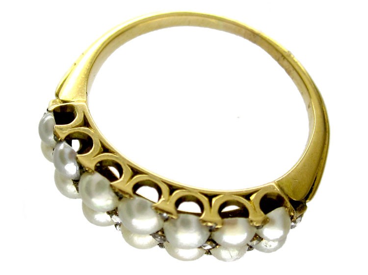 Natural Pearl & Rose Diamond Regency Ring