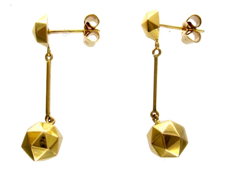 Gold Ball Drop Earrings