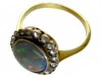 Harlequin Black Opal Diamond Ring