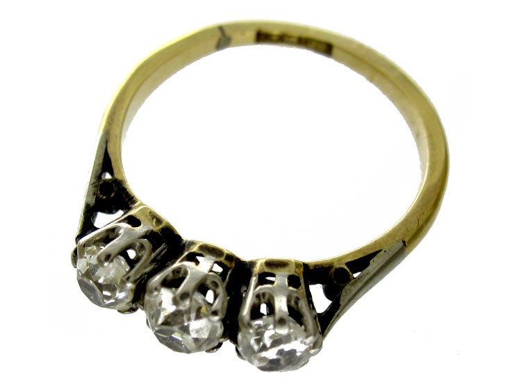Victorian Diamond Three Stone Ring