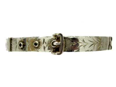 Silver Narrow Buckle Bangle
