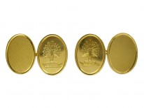 Peacock 18ct Gold Cufflimks