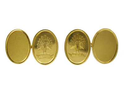 Peacock 18ct Gold Cufflimks