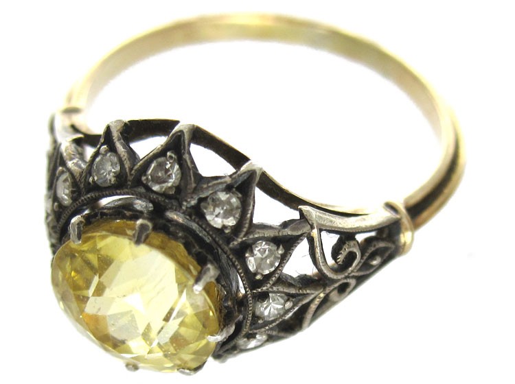 Yellow Sapphire Diamond Ring