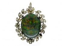 Edwardian Black Opal & Diamond Pendant