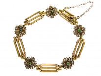 Green Garnet & Natural Split Pearl Bracelet