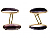 Amethyst Long Oval Cufflinks