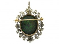 Edwardian Black Opal & Diamond Pendant