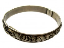 Silver Gilt Flower Motif Bangle