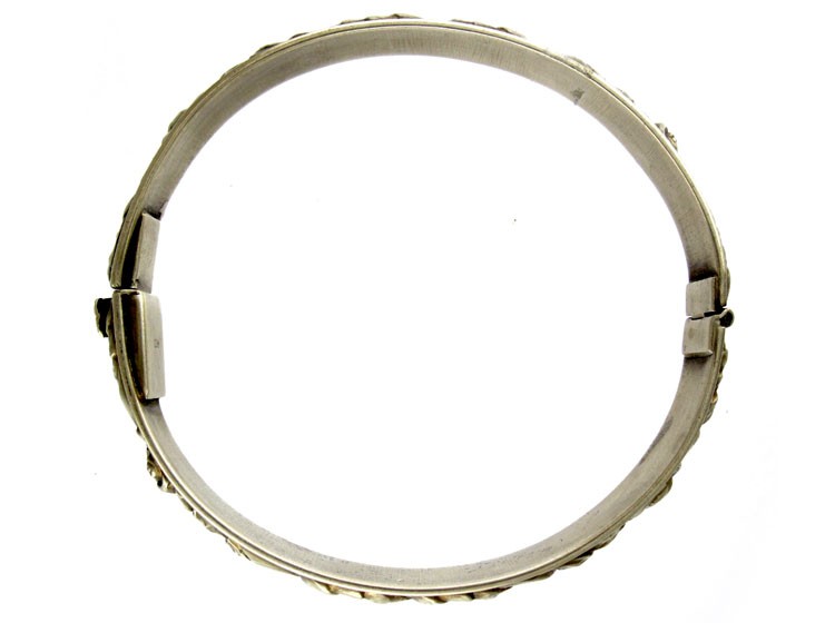 Silver Gilt Flower Motif Bangle