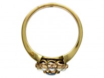 Sapphire Pearl Cluster Ring