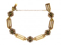 Green Garnet & Natural Split Pearl Bracelet