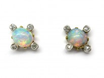 Opal & Diamond Stud Earrings