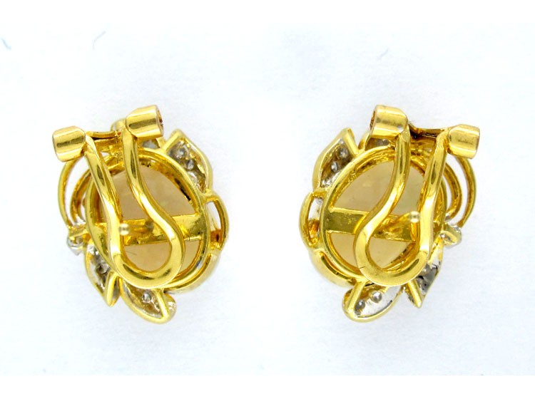 Opal Diamond Earrings