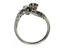 Ruby Diamond Crossover Ring