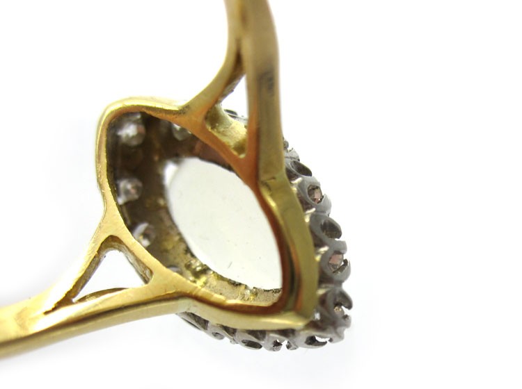 Moonstone Diamond 18ct Gold Ring