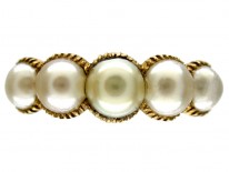 Georgian Natural Split Pearl Ring