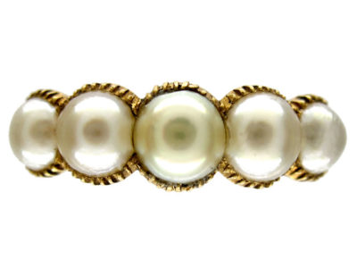 Georgian Natural Split Pearl Ring