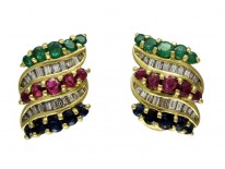 Multi Gemstone 18ct Earrings