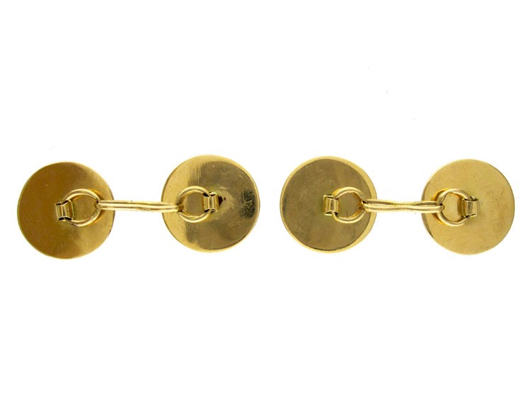 French 18ct Enamel Cufflinks