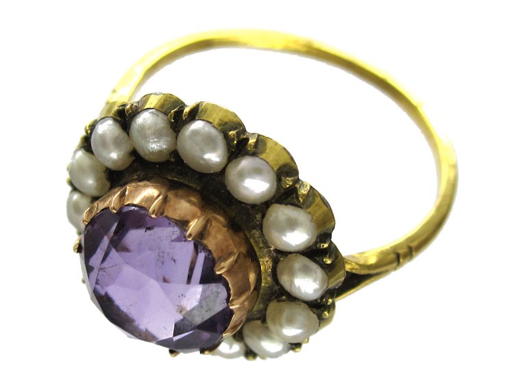 Amethyst Natural Pearl Ring