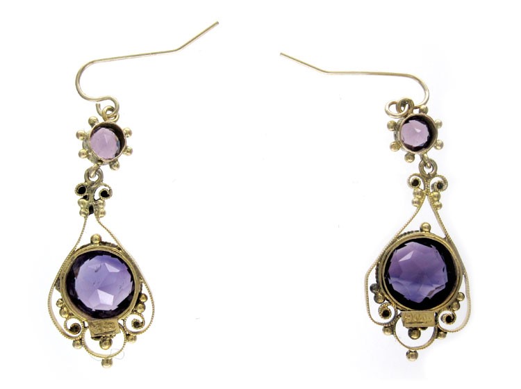 Amethyst 9ct Drop Earrings