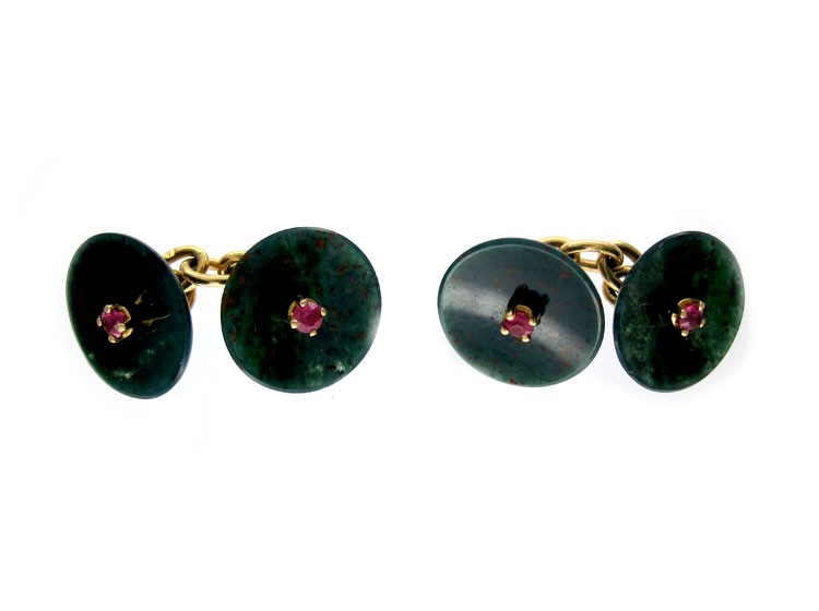 Bloodstone Ruby Cufflinks