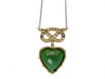 Green Tourmaline & Diamond Heart Pendant