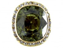 Chrysoberyl & Diamond Ring
