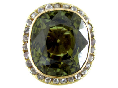 Chrysoberyl & Diamond Ring