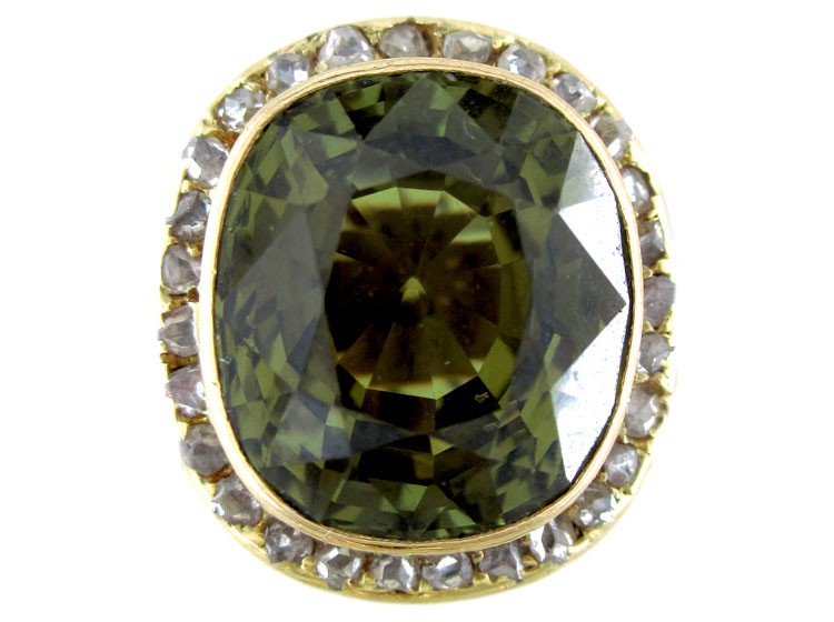 Chrysoberyl & Diamond Ring