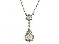 Diamond Platinum Drop Pendant