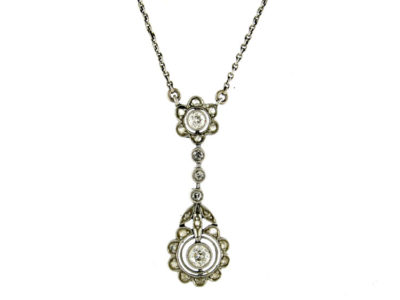 Diamond Platinum Drop Pendant