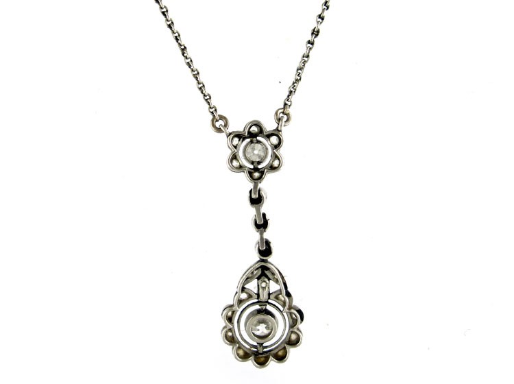 Diamond Platinum Drop Pendant
