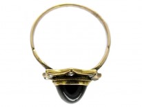 Cabochon Garnet Diamond Ring