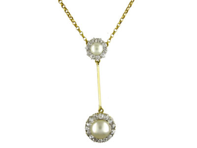 Natural Pearl & Diamond Pendant