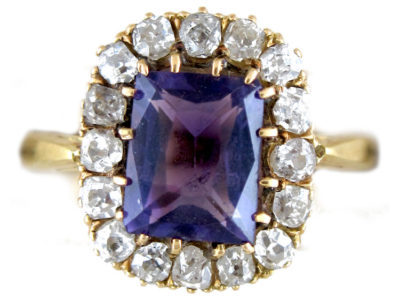 Amethyst Diamond Ring