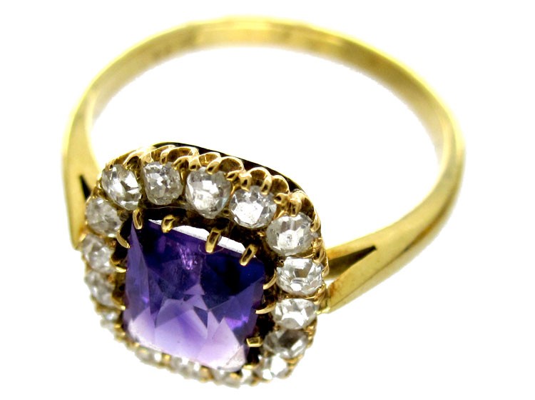 Amethyst Diamond Ring
