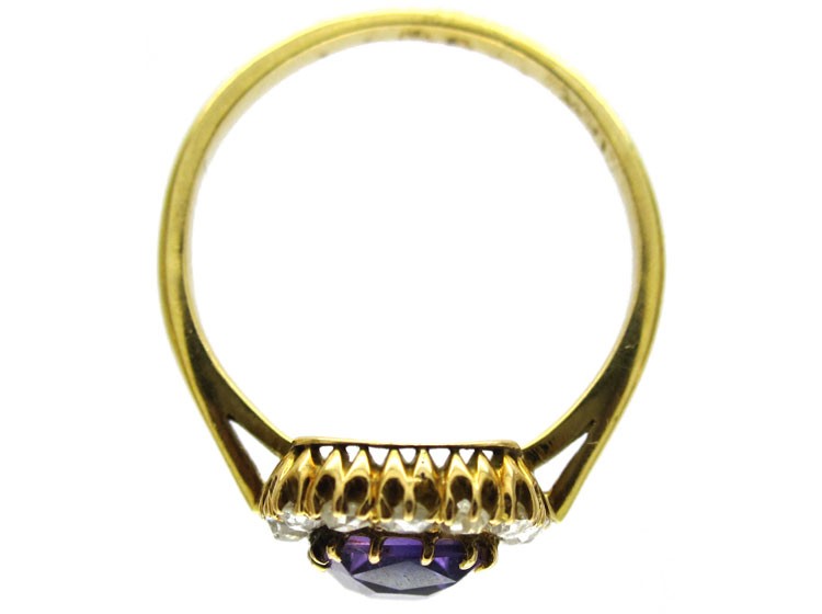 Amethyst Diamond Ring