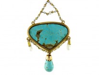 Belle Epoque Turquoise Pearl Pendant