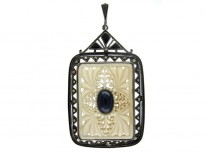 Theodor Farhner Ivory, Lapis & Silver Pendant