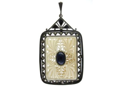 Theodor Farhner Ivory, Lapis & Silver Pendant