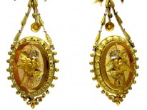 French 3 Colour Gold Earrings